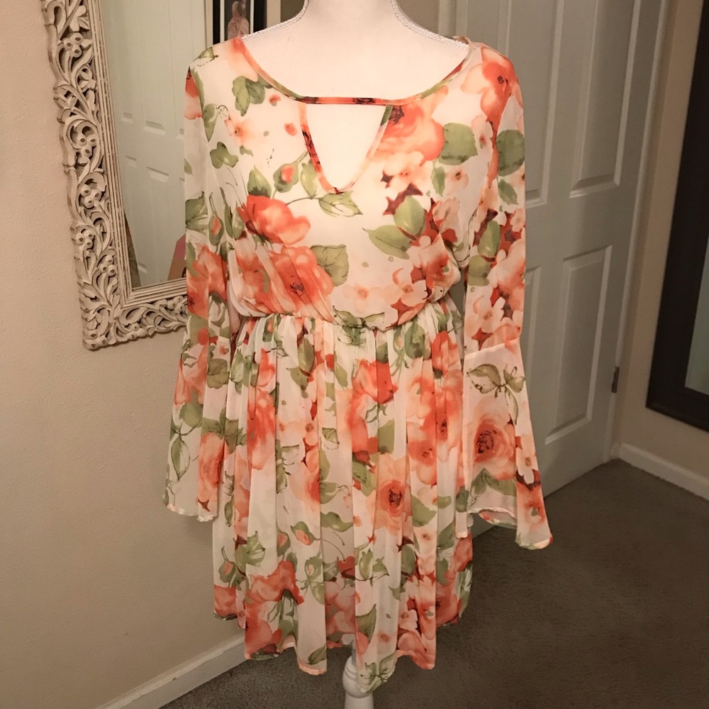 Long sleeve floral dress